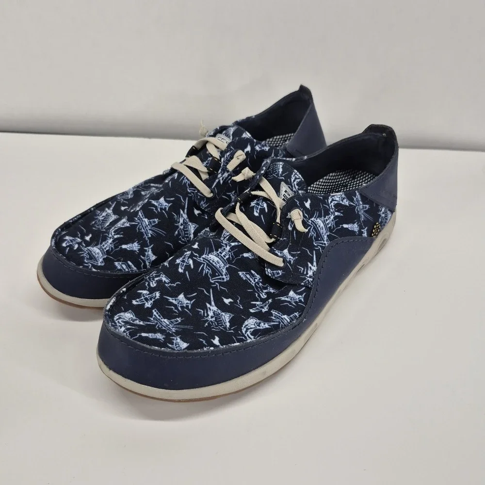 Columbia Bahama Vent Relaxed PFG Laced Boat Deck Shoes Blue BM2658-481 Size 12